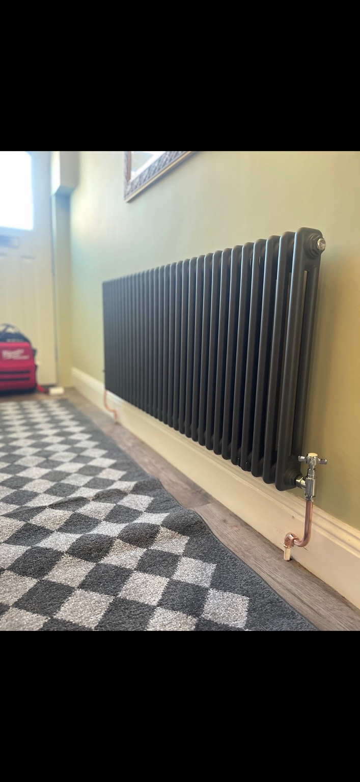 Traditional column radiator installation